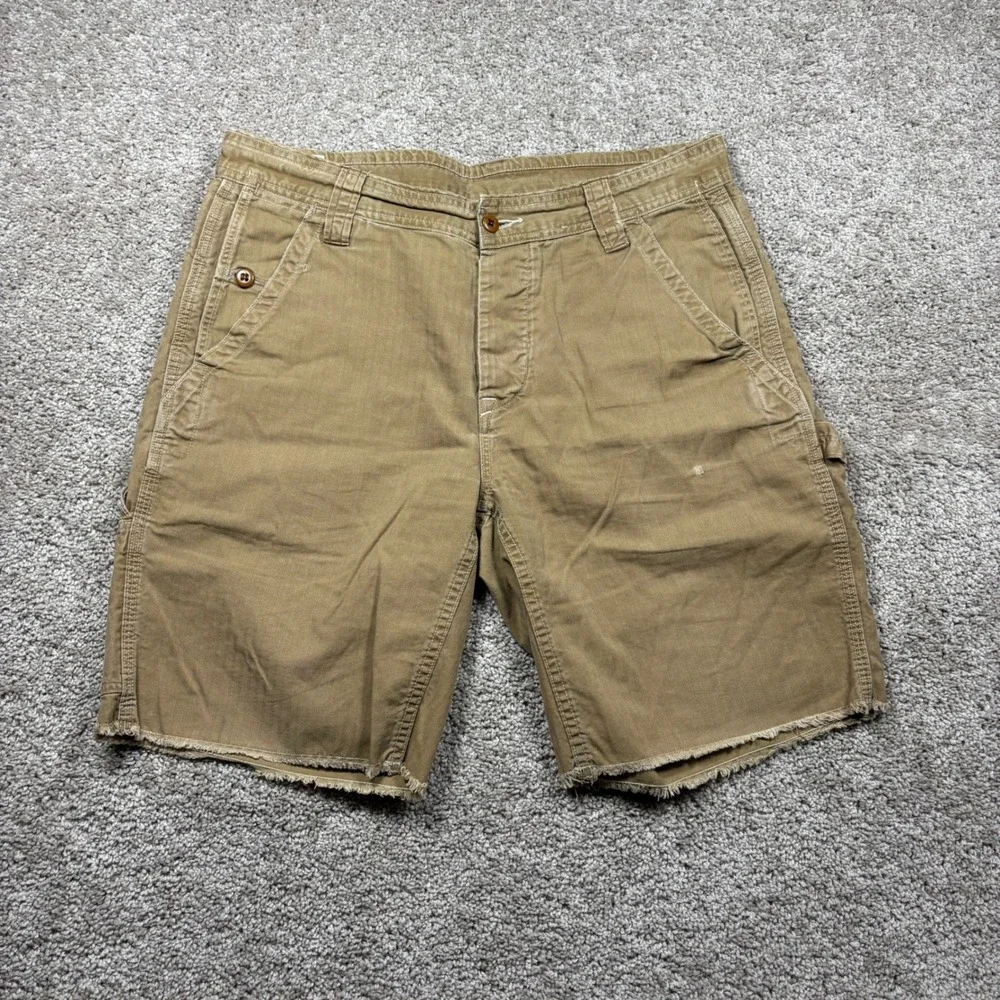 Polo Ralph Lauren Mens Drill Khaki GI Fit Military Carpenter Shorts 33 Brown